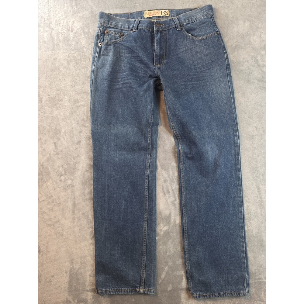 Red‎ Snap Jeans Men's 36x34 MSR (36x33) Blue Whiskers